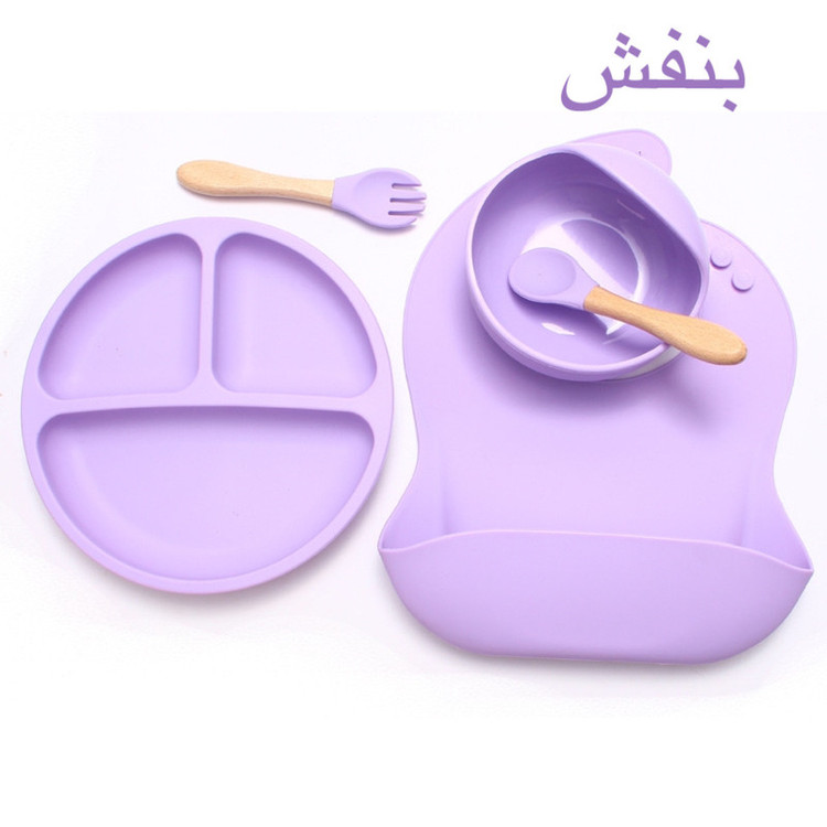 ست ظرف غذا خوری 5 تکه کودک مدل SILICONE