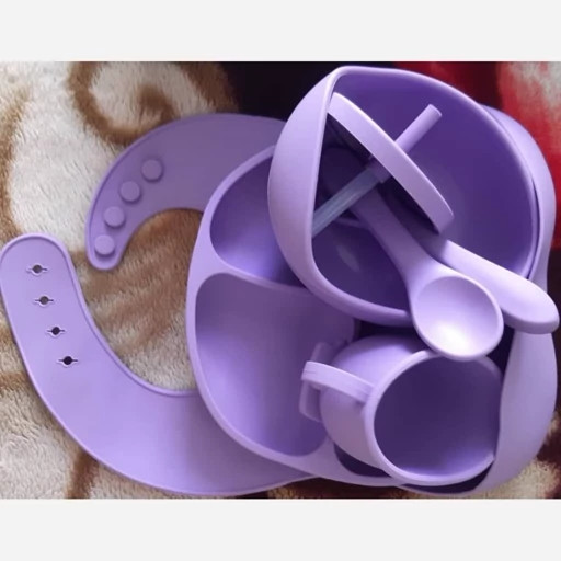 ست ظرف غذا خوری 5 تکه کودک مدل SILICONE