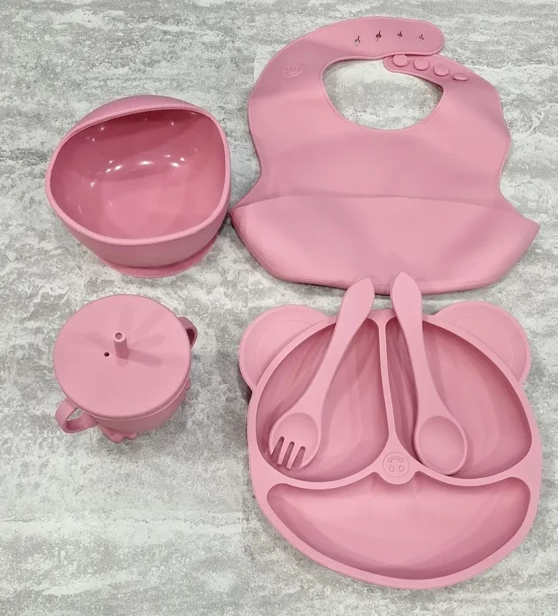 ست ظرف غذا خوری 5 تکه کودک مدل SILICONE